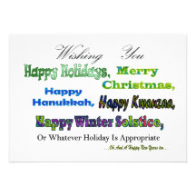 Green Multi holiday greetings Custom Announcement