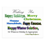 Green Multi holiday greetings Postcards