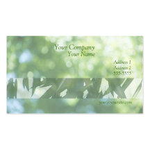 green nature soft focus with leaves business card