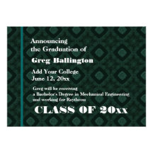 Green New Grad Announcement Any Year G207