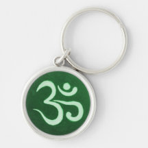 Green Ohm Round Keychain