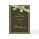 Green Olive Ribbon Wedding - Engagement Thankyou cards