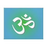 Green Om Symbol Gallery Wrapped Canvas