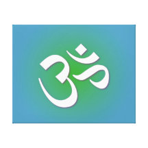 Green Om Symbol Gallery Wrapped Canvas