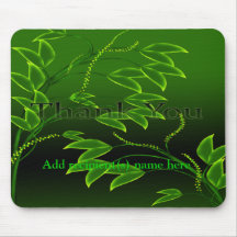 Green on Green Pleasant Flower Thank You  Mousepad