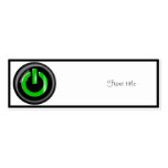 Green On Power Button - Black Business Card