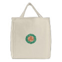 Green & Orange Celtic Irish Knotwork Design 2 embroidered bags