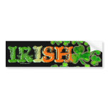 Green Orange White Irish Shamrock Bumper Sticker