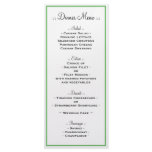 Green Outline Reception Menu rack cards