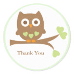 Green Owl Baby Shower Envelope Seals
