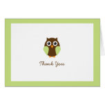 Green Owl Custom Folded Thank You Cards
