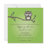Green Owl Invitation