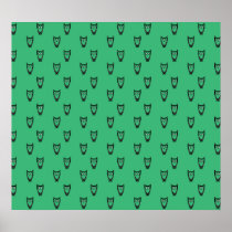 Green owl pattern