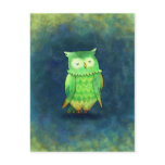 Green Owl Postcard