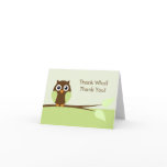 Green Owl Thank You Cards