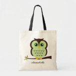 Green Owl Tote Bag