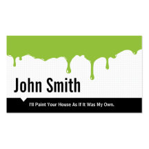 Green Paint Dripping Painting business card