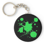 GREEN PAINT SPLATTER keychains