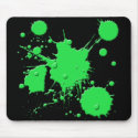 GREEN PAINT SPLATTER mousepads