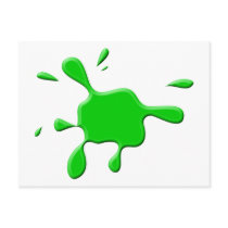 Green Paint Splodge Post Card