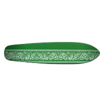 Green Paisley Skateboard Oldschool