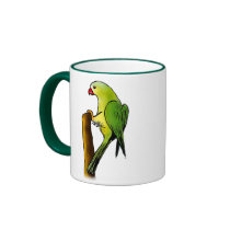 Green Parrot Coffee Mugs