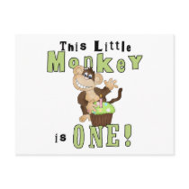 Green Party Monkey 1st Birthday Tshirts and Gifts Post Card