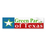 Green Party of Texas Bumper Sticker bumper stickers