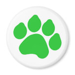 Green Paw Print Magnet