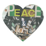Green peace & love stickers