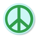 Green Peace Sign Products Fridge Magnets