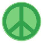 Green Peace Sign Products Round Stickers