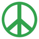 Green Peace Sign Sticker