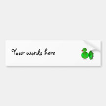 Green peacock bumper sticker