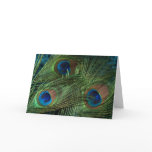 Green Peacock Feather Wedding Card