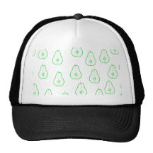 Green Pear Half Pattern. Trucker Hats