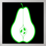 Green Pear Half. Posters