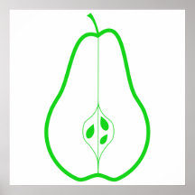 Green Pear Half. Print