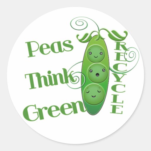 Green Peas Environment  Recycle Sticker