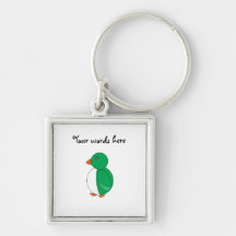 Green penguin key chain