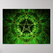 Green Pentacle Poster