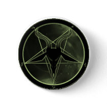 Green Pentagram Pinback Buttons