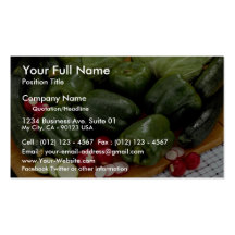 Green peppers, zucchini, cabbage on a cutting boar business card templates