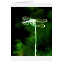 Green Phantom Dragonfly Greeting Cards