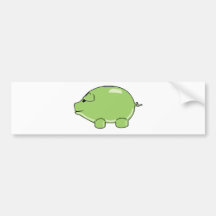 Green Pig Bumper Sticker