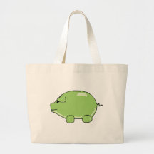 Green Pig Canvas Bags