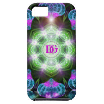 Green Pink Blue Ferris Wheel Fractal Art Custom