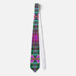 Green Pink Geometric Design Tie