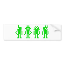 green pixel robots adhésif pour voiture
