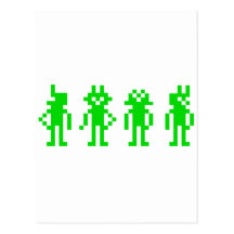 green pixel robots cartes postales